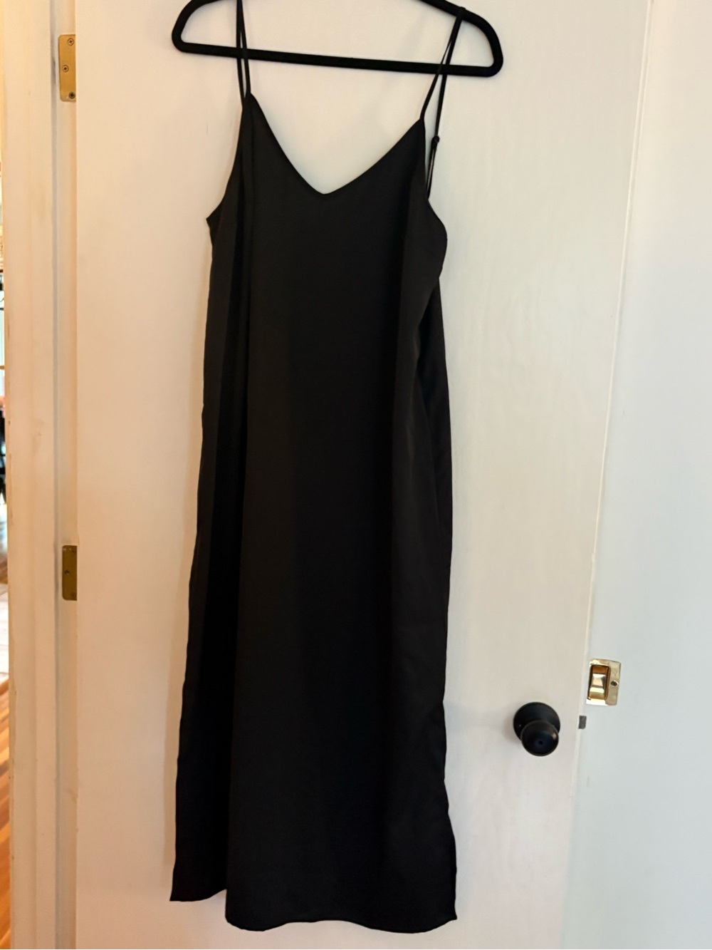 Classic Black Slip Dress with Spaghetti Straps
